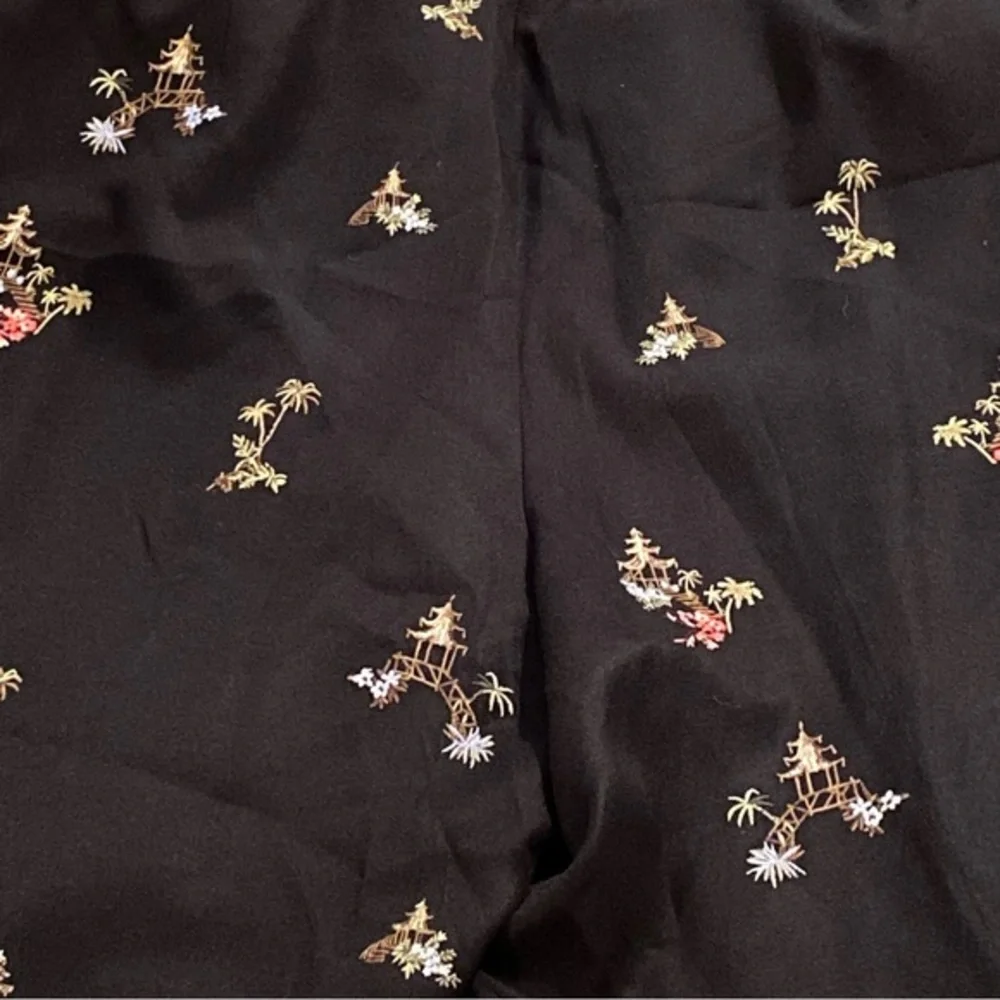 Talbots Black Floral Embroidered Pants - Picture 10 of 11